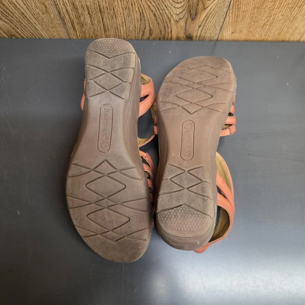 Baretraps Hermine Sandals Womens Size 9.5 Pink Strappy Wedge Memory Foam Comfort